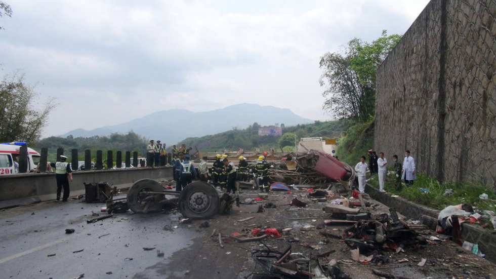 事故現場。 事故現場。